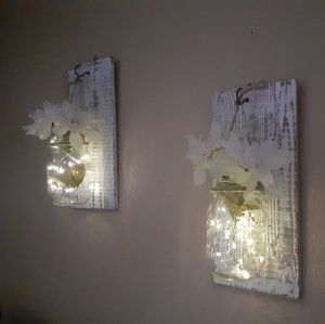 Mason jar sconce.